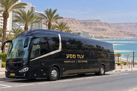 הדמיית אוטובוס מסע TLV באזור ים המלח