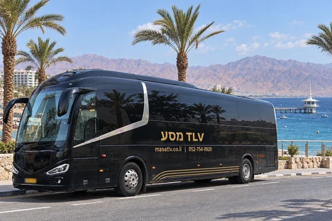 הדמיית אוטובוס מסע TLV באזור אילת
