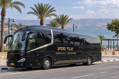 הדמיית אוטובוס מסע TLV באזור טבריה והכנרת